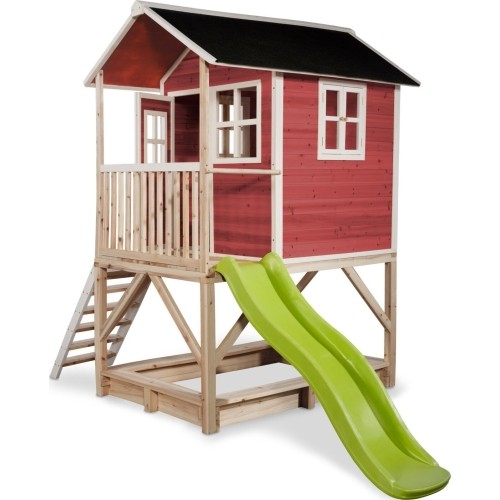 Drewniany domek do zabawy EXIT Loft 500 - czerwony