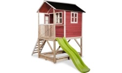 Drewniany domek do zabawy EXIT Loft 500 - czerwony
