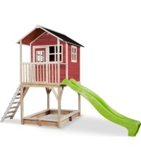 Drewniany domek do zabawy EXIT Loft 700 - czerwony