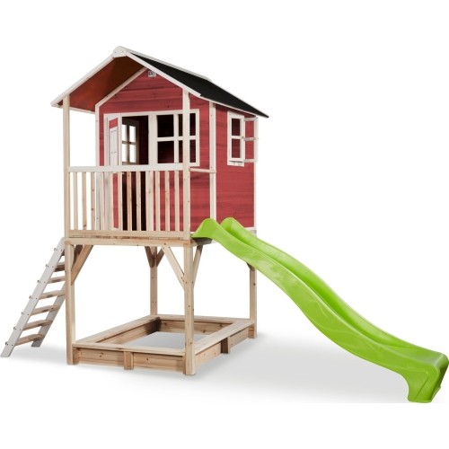 Drewniany domek do zabawy EXIT Loft 700 - czerwony