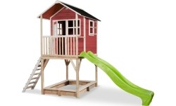 Drewniany domek do zabawy EXIT Loft 700 - czerwony