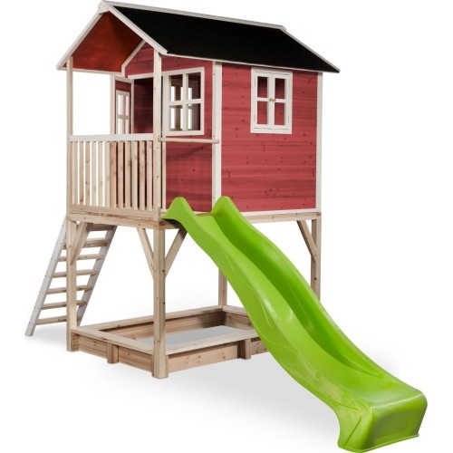 Drewniany domek do zabawy EXIT Loft 700 - czerwony