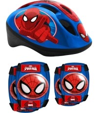 Kask dziecięcy i zestaw ochronny Spiderman