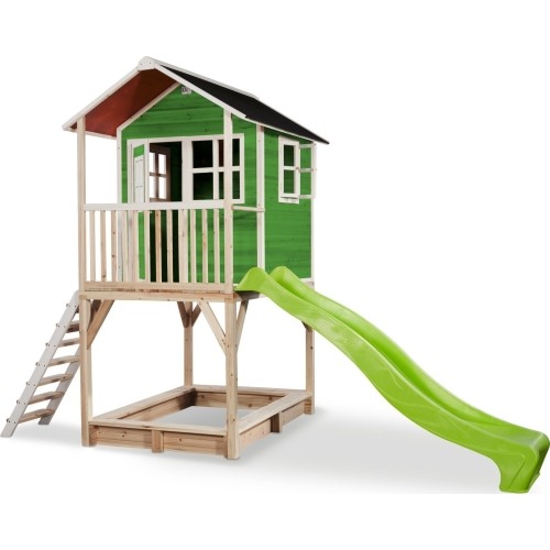 Drewniany domek do zabawy EXIT Loft 700 - zielony