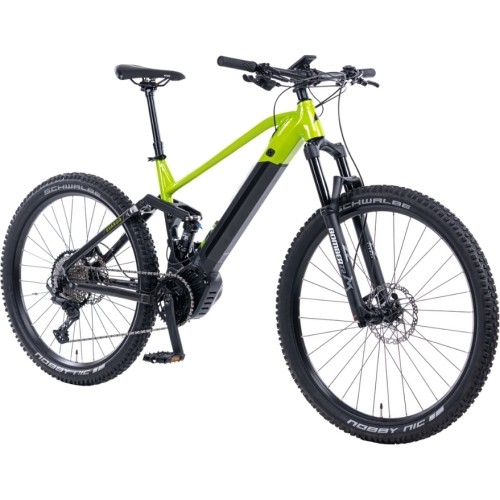 Rower elektryczny górski z pełną amortyzacją Levit Svarog BF Overstep 630 29"/27,5" – 2024 - Limonkowy czarny perłowy