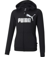 Puma Džemperis Paaugliams Ess+ Logo Full-Zip Hoodie Black 587048 01