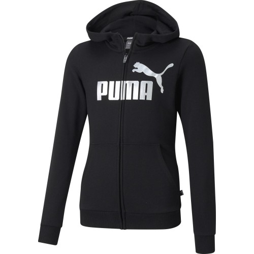 Puma bluza dla dziewcząt Ess+ Logo Full-Zip Hoodie Black 587048 01