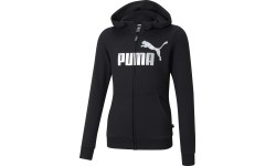 Puma Džemperis Paaugliams Ess+ Logo Full-Zip Hoodie Black 587048 01