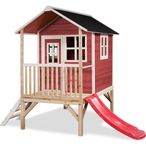 Drewniany domek do zabawy EXIT Loft 300 - czerwony