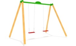 Drewniana Podwójna huśtawka ogrodowa na plac zabaw dla dzieci GT-1800