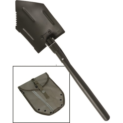 US FOLDING SHOVEL WITH POUCH RUBBERED