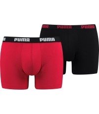 Bokserki męskie Puma Basic Boxer, czarno-czerwone
