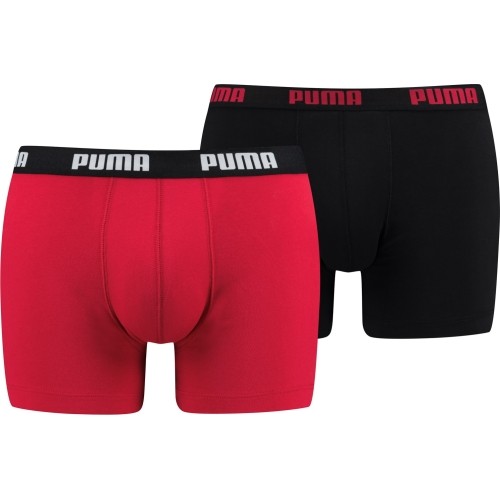 Bokserki męskie Puma Basic Boxer, czarno-czerwone