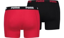 Bokserki męskie Puma Basic Boxer, czarno-czerwone