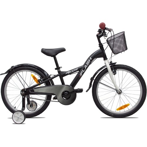 Rower 4KIDS Flash 20", 1 bieg, rozmiar 10" (25,5 cm), czarny