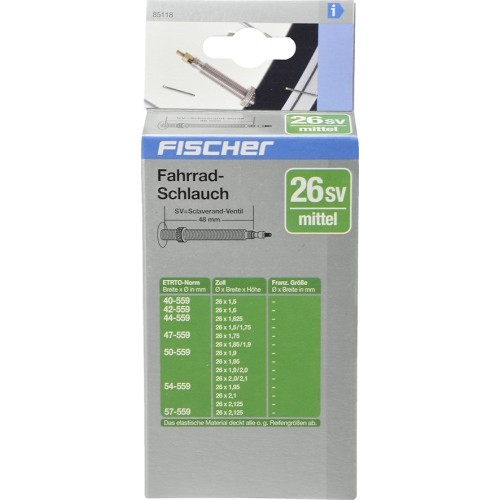 Dętka Fischer 26" x 1.50 - 2.125" (40/57 - 559) // FV 48 mm