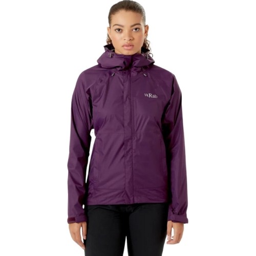 Damska kurtka przeciwdeszczowa Rab Downpour Eco Jacket - Bordinė