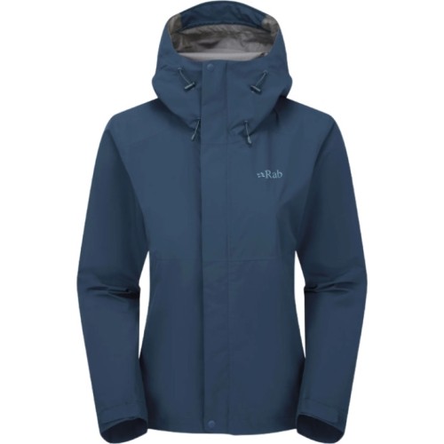 Damska kurtka przeciwdeszczowa Rab Downpour Eco Jacket - Tamsiai mėlyna