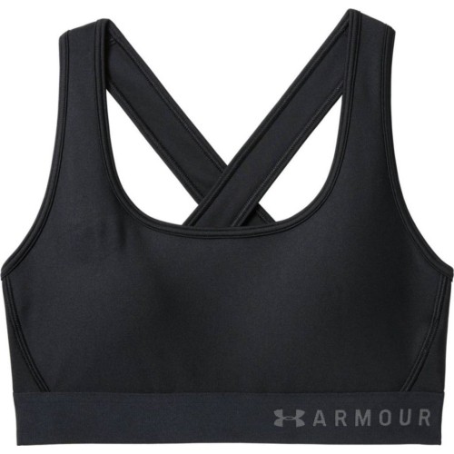 Biustonosz sportowy Under Armour Mid Crossback - Black/Black/Graphite