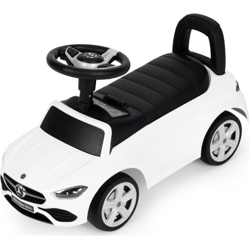 Auto na akumulator Mercedes C CLASS, interaktywna kierownica, dźwięki, białe