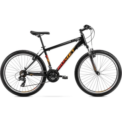 Dviratis Romet Rambler R6.0 2025 czarno-pomarańczowo-czerwony