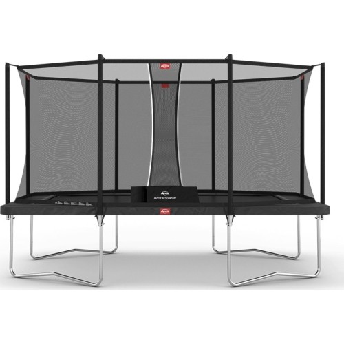 Trampolina BERG Ultim Favorit Regular 410, szara, z siatką ochronną Comfort