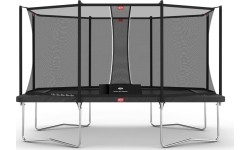 Trampolina BERG Ultim Favorit Regular 410, szara, z siatką ochronną Comfort