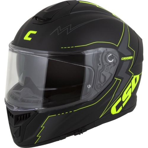 Kask motocyklowy Cassida Integral GT 2.1 Flash matowy czarny / fluo żółty / ciemnoszary