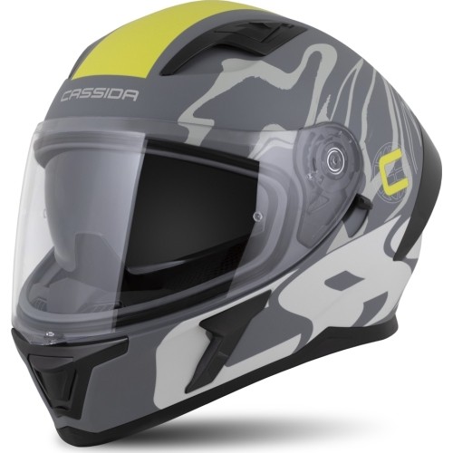 Kask motocyklowy Cassida Orbit Multivers matowy szary/jasnoszary/fluorescencyjny żółty/czarny