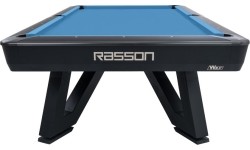 Stół bilardowy, Pool, Rasson Wolf, 9 ft. (Fuß), schwarz, kieszonkowy EPBF, Simonis 760 żółto-zielony