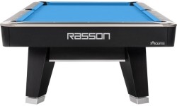 Stół bilardowy Pool Rasson ACURRA Mr-Sung, 9 ft, czarny matowy (Strong Black), łuzy MATCHROOM, Simonis 760 żółtozielony