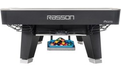 Stół bilardowy Pool Rasson ACURRA Mr-Sung, 9 ft, czarny matowy (Strong Black), łuzy MATCHROOM, Simonis 760 żółtozielony