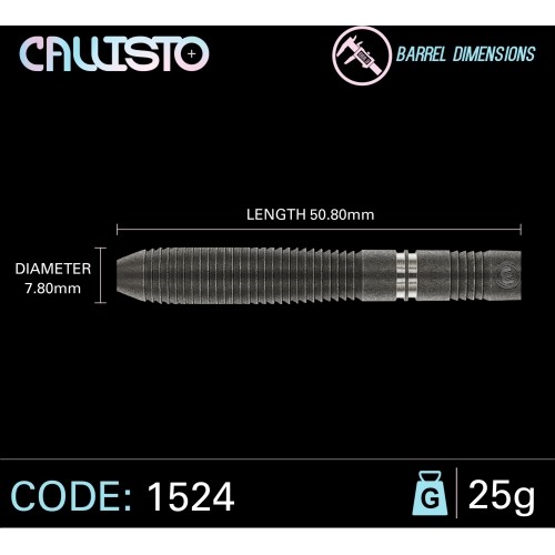 Rzutki Winmau Callisto 2 z końcówką ze stali wolframowej 90%