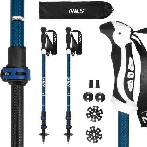 TK8601 NIEBIESKIE ALUMINIOWE KIJE TREKKINGOWE NILS