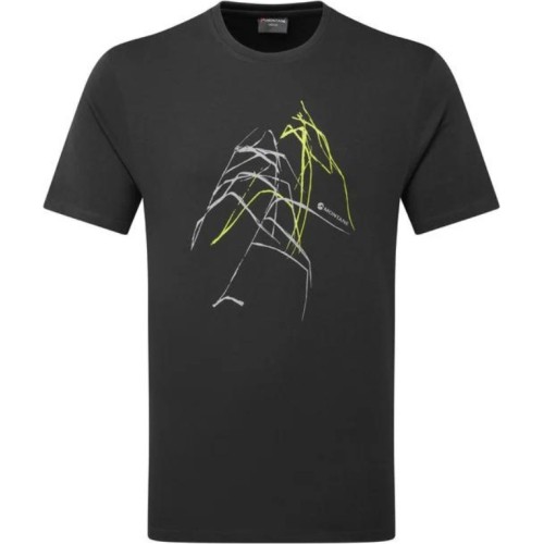 Męska koszulka Montane Abstract Mountain T-Shirt - Tamsiai pilka