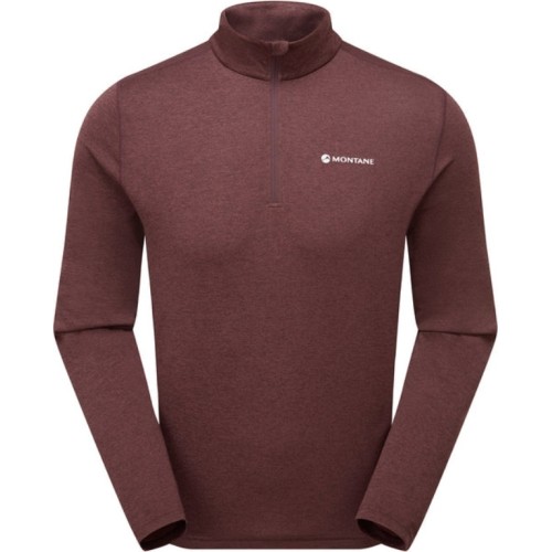 Męska koszulka Montane Dart Zip Neck - Tamsiai rausva (deep heather)