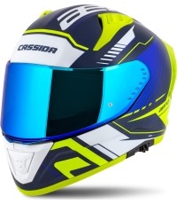 Kask motocyklowy Cassida Aero Drome Blue/Fluo Yellow/Light Blue/White