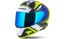 Kask motocyklowy Cassida Aero Drome Blue/Fluo Yellow/Light Blue/White