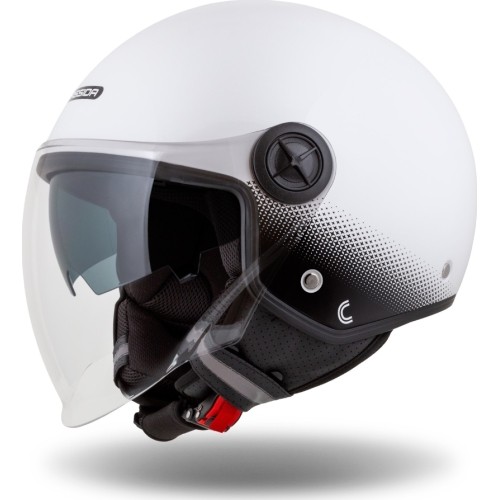 Kask motocyklowy Cassida Handy Plus biało-czarny