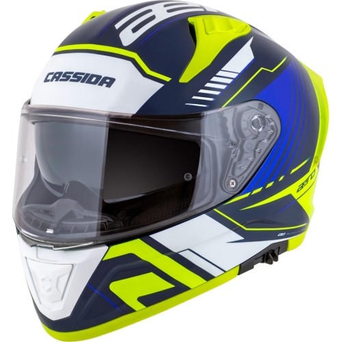 Kask motocyklowy Cassida Aero Drome Blue/Fluo Yellow/Light Blue/White