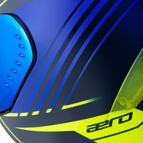 Kask motocyklowy Cassida Aero Drome Blue/Fluo Yellow/Light Blue/White