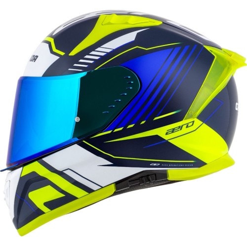 Kask motocyklowy Cassida Aero Drome Blue/Fluo Yellow/Light Blue/White