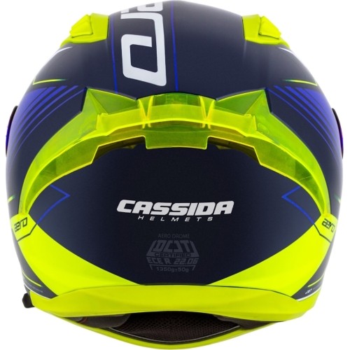 Kask motocyklowy Cassida Aero Drome Blue/Fluo Yellow/Light Blue/White