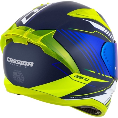 Kask motocyklowy Cassida Aero Drome Blue/Fluo Yellow/Light Blue/White