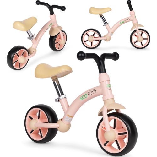 Rowerek trójkołowy dla dzieci koła EVA regulowane siodełko różowy ECOTOYS