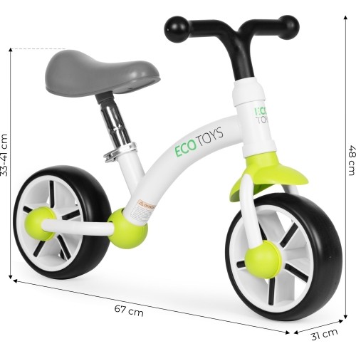 Rowerek biegowy dla dzieci koła EVA regulacja siodełka zielony ECOTOYS