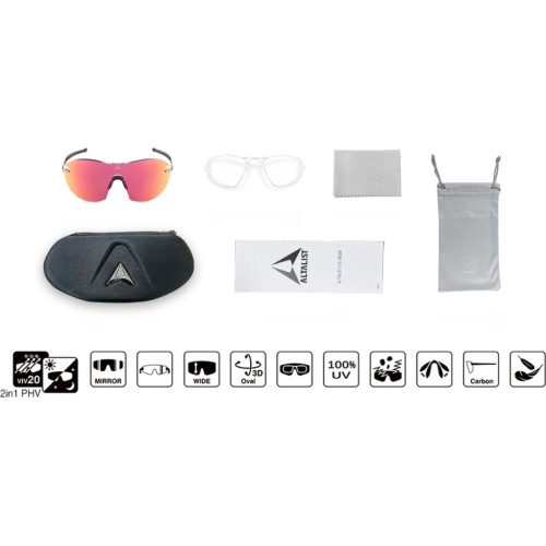 Fotochromowe okulary przeciwsłoneczne Altalist Kisou PRD - Black with Red lenses