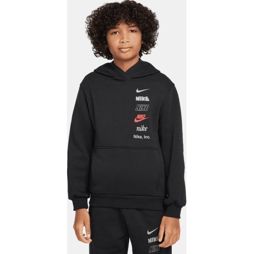 Nike Džemperis Paaugliams K Nsw Club Flc Hdy Mlogo Black HQ0970 010