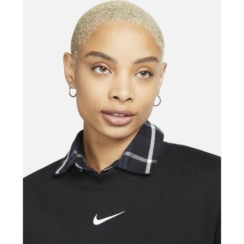 Nike Džemperis Moterims W Nsw Phnx Fleece Os Crew Black DQ5751 010