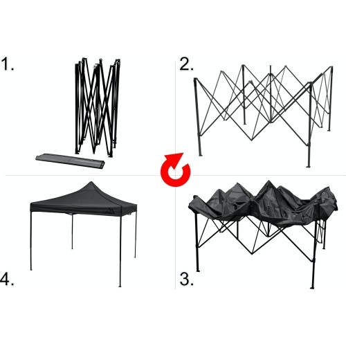 Namiot ekspresowy 3x3 m, szary, wodoodporny